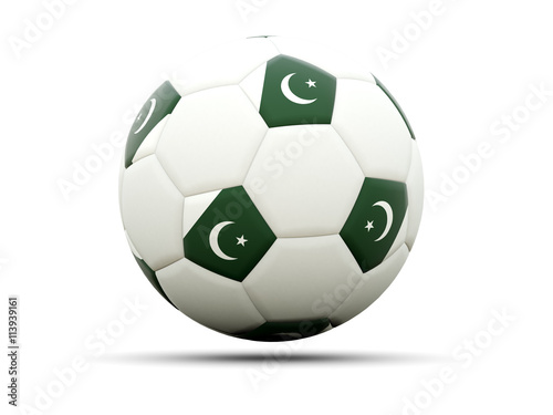 Flag of pakistan on football