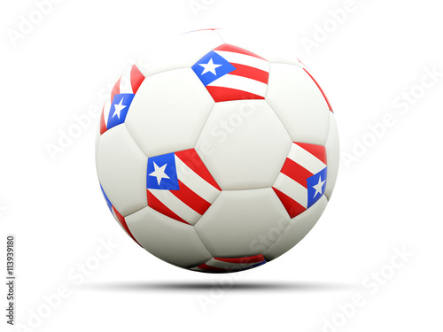Flag of puerto rico on football