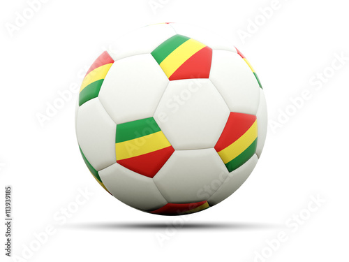 Flag of republic of the congo on football
