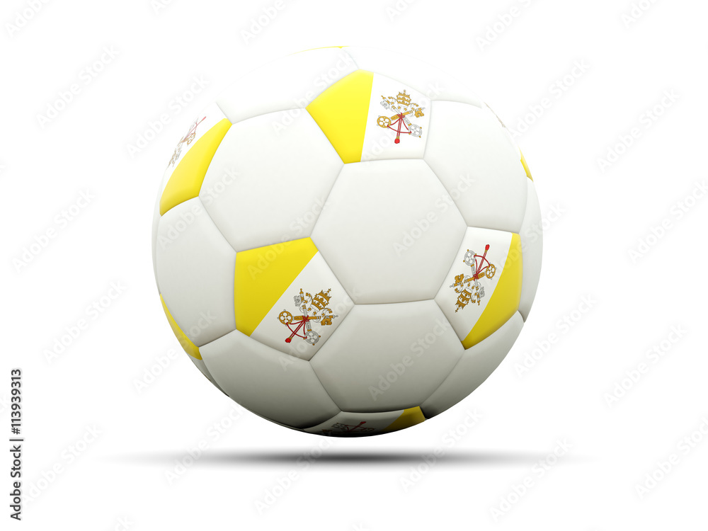 Flag of vatican city on football