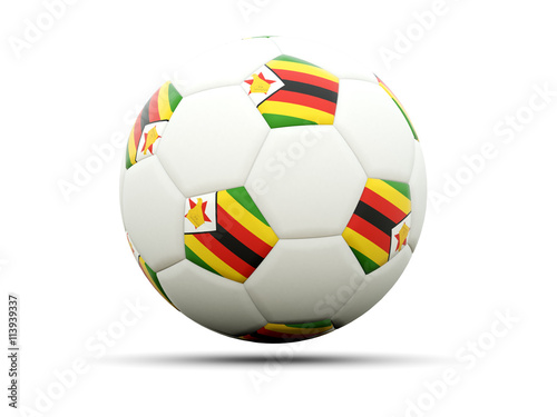 Flag of zimbabwe on football