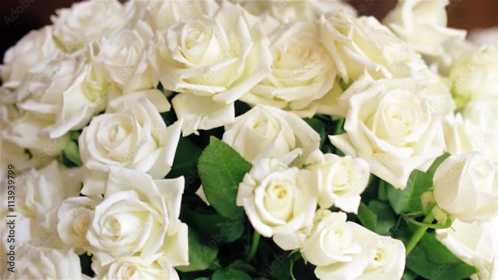 Beautiful bouquet of white roses in a vase Beautiful bouquet of white roses in a vase