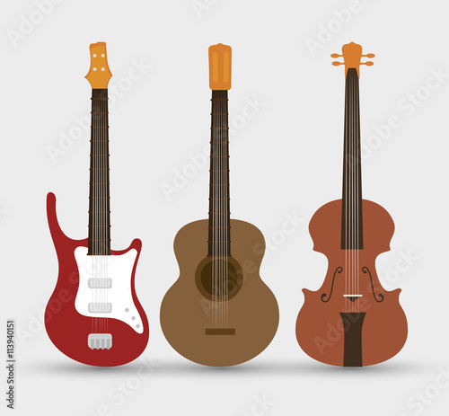 stringed instruments set isolated icon design