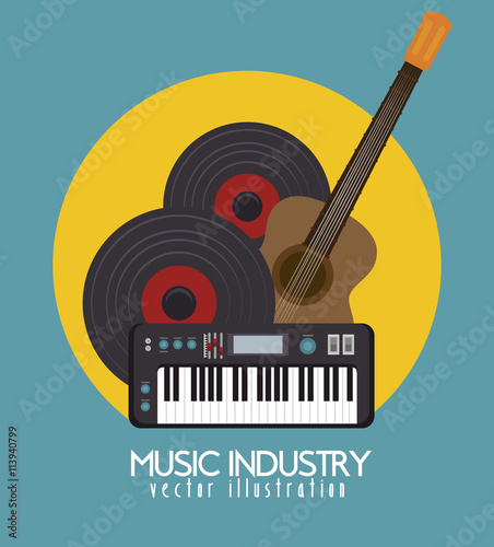 acoustic guitar and piano isolated icon design  vector illustration  graphic 