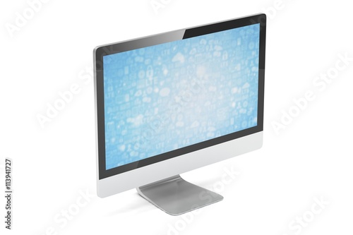 Modern Screen Monitor. 3d rendering.