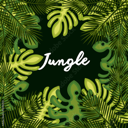 jungle leaves pattern isolated icon design, vector illustration graphic 