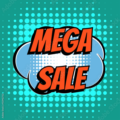 Mega sale comic book bubble text retro style
