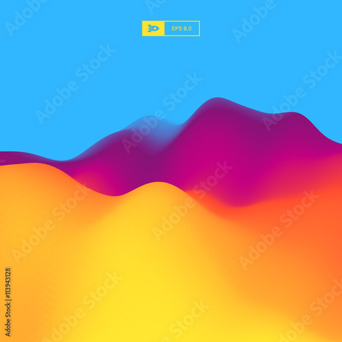 Abstract Landscape Background. 3d Vector Illustration. 