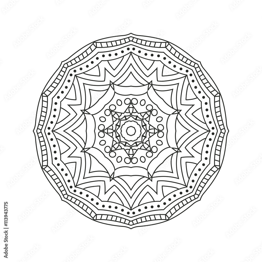 Mandala. Abstract background. Design for adult and older children coloring page Mandala. Abstract background. Design for adult and older children coloring page