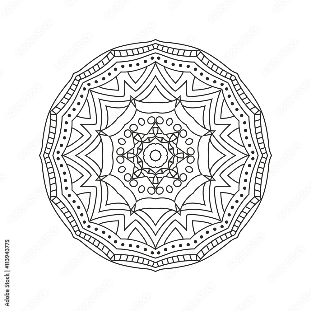 Mandala. Abstract background. Design for adult and older children coloring page