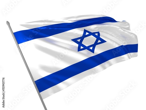 Flag of Israel waving in the wind
