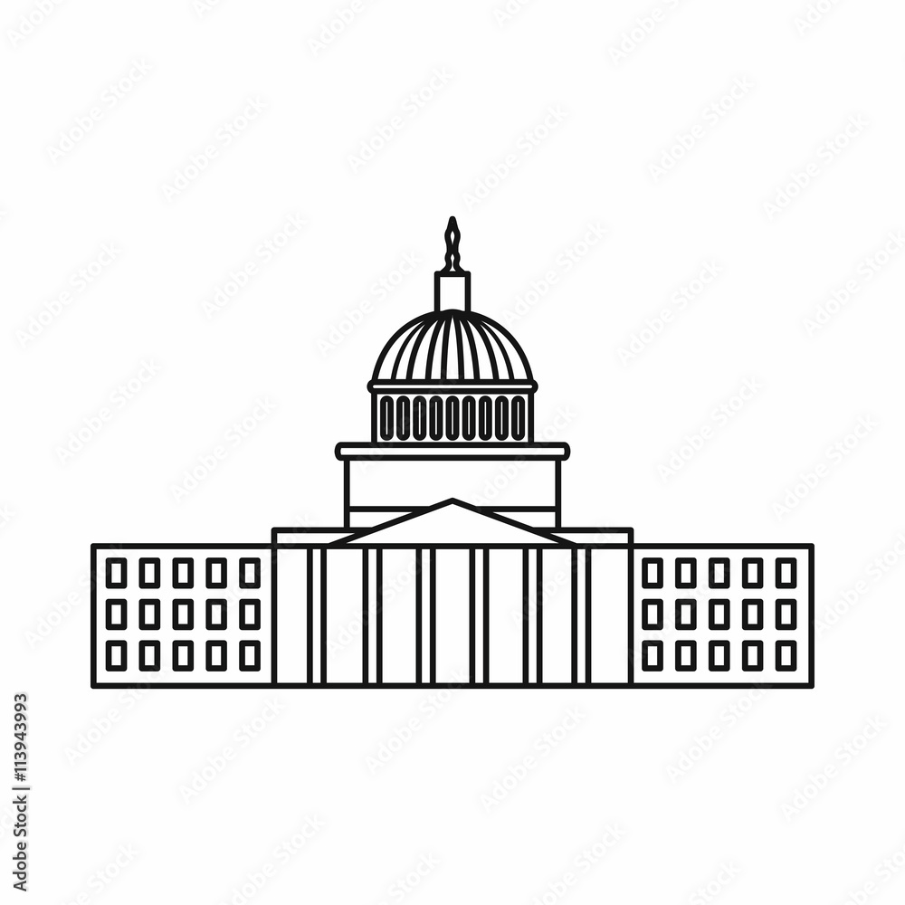 Capitol icon, outline style