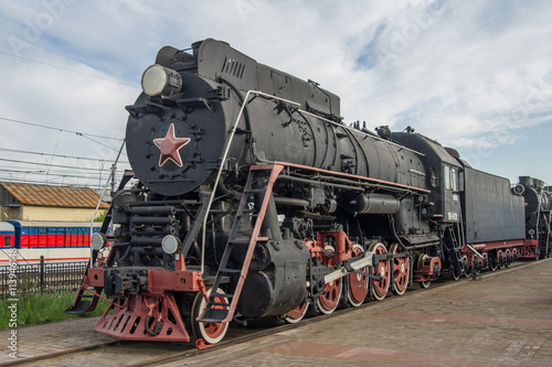 steam locomotive standing at the museum