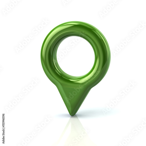3d illustration of green map pointer pin