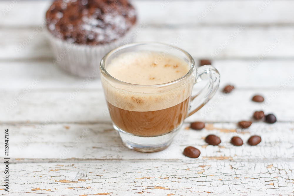 chocolate muffin and cup of coffee chocolate muffin and cup of coffee