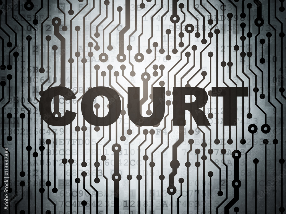 Law concept: circuit board with Court