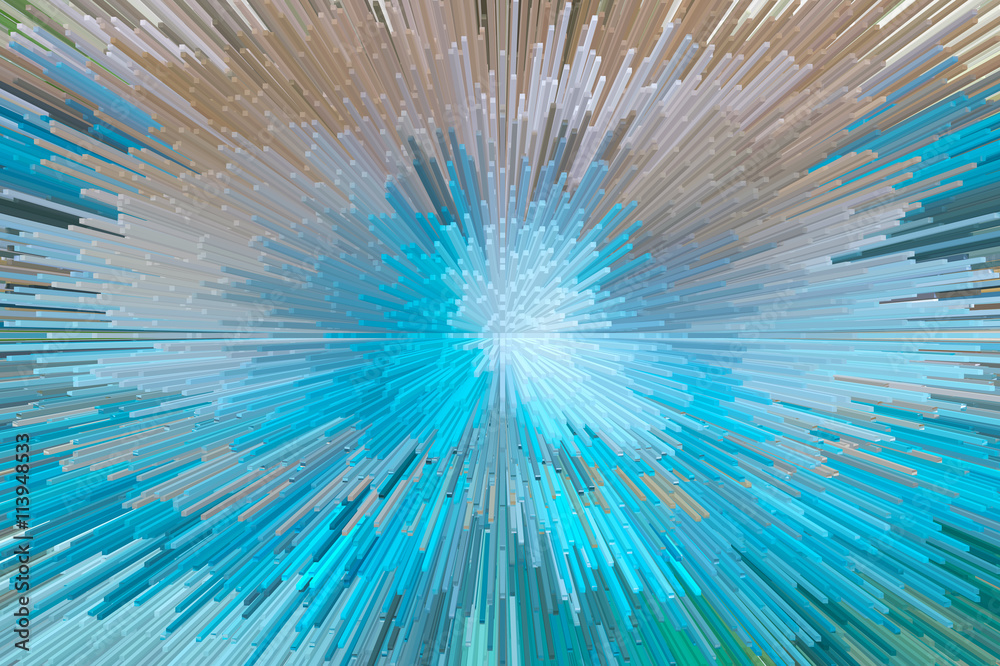 Obraz premium Extruded abstract blue color background