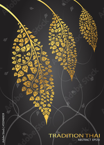 leaf of thai tradition vector