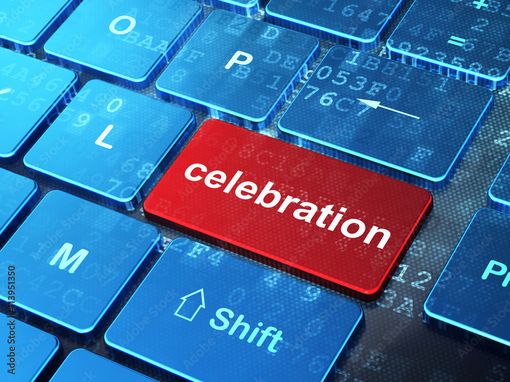 Fototapeta premium Holiday concept: Celebration on computer keyboard background