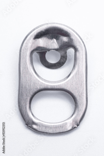 Metal ring pull isolated on white background