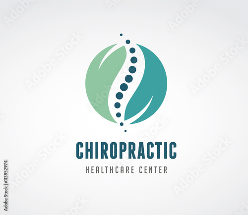 Chiropractic, massage, back pain and osteopathy icon