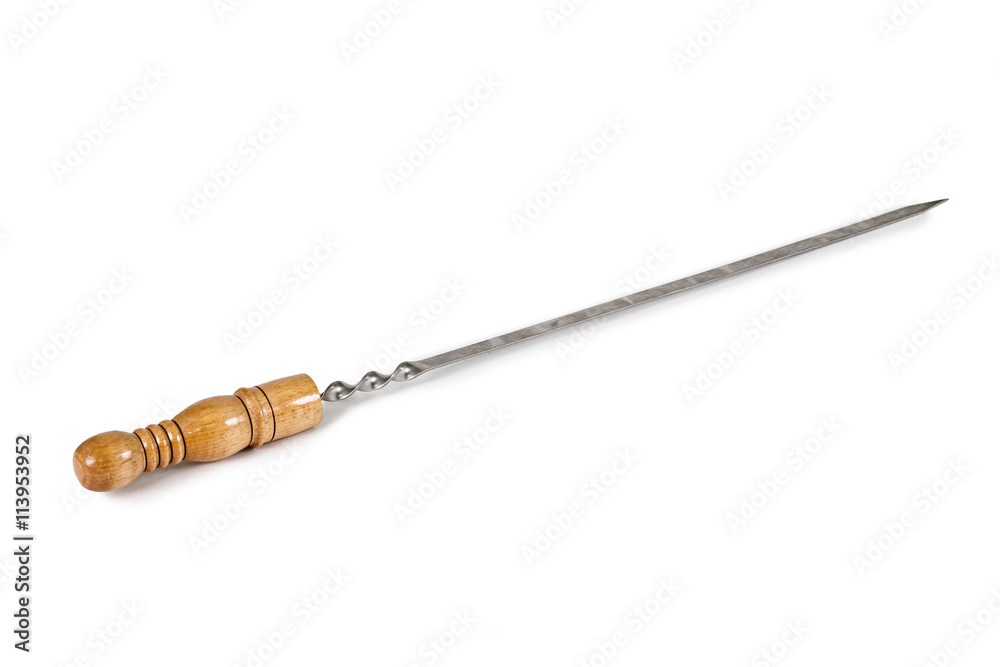 Fototapeta premium skewer for shish kebab on white background