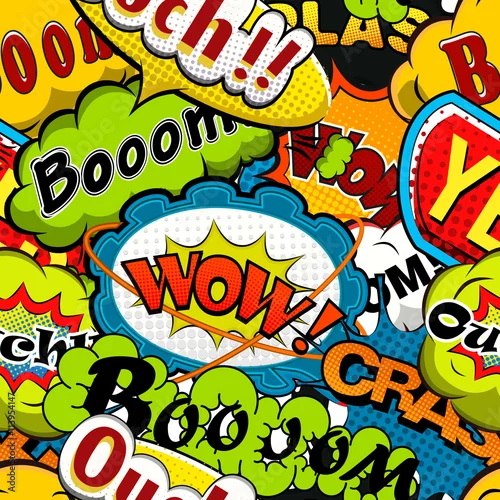 Tapety Jasne i wielokolorowe komiksy dymki wzór