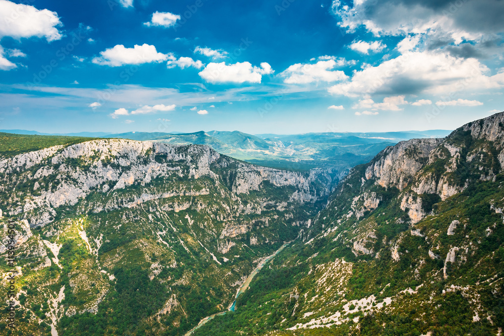 Beautiful Mountains Landscape Of The Gorges Du Verdon In South-e