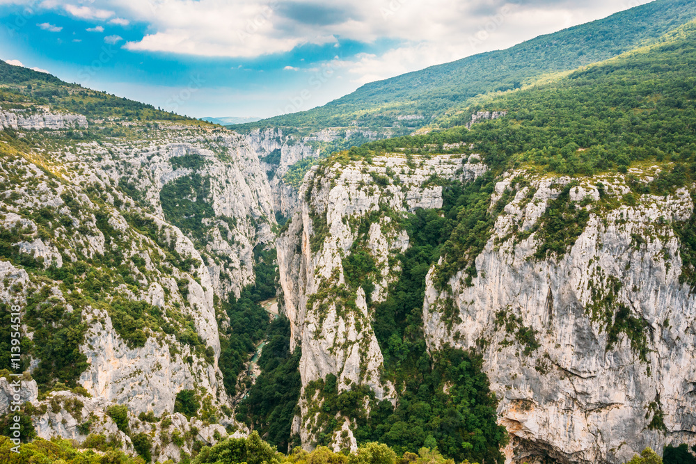 Beautiful Mountains Landscape Of The Gorges Du Verdon In South-e