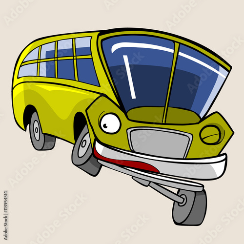 cartoon character yellow bus fun winks