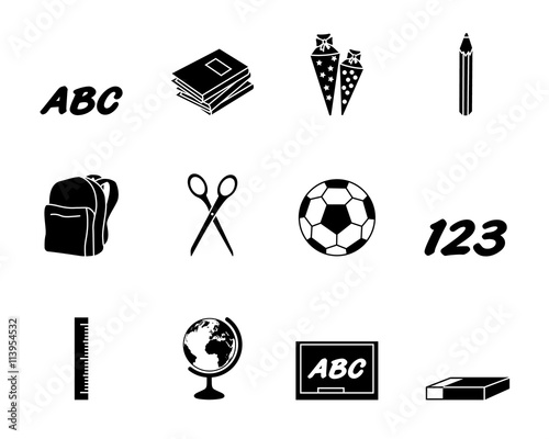Iconset Schule - Schwarz