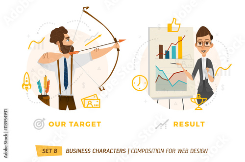 Business characters in circle.