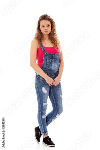 Unhappy and thoughtful young woman