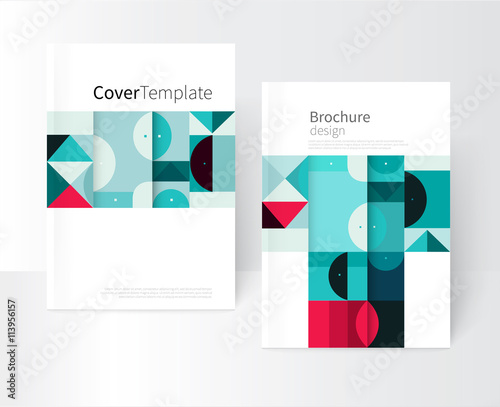 Vector book cover design creative concept  catalog, report, brochure. Black, Red and green abstract geometric shapes. Squares, triangles and circles vector-stock EPS 10. a4 size