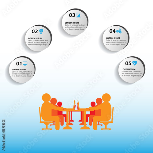Vector infographics, Minutes of Meeting, captured points in office business meetings through this infographics, also used for social meetings, information technology meetings, society gatherings