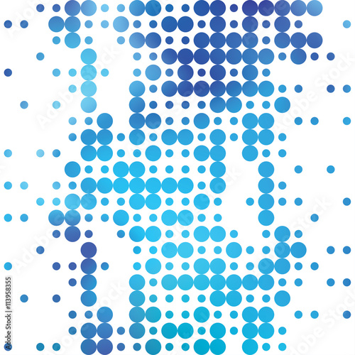 Stylish blue dots. Vector seamless pattern. Repeating geometric patterns.