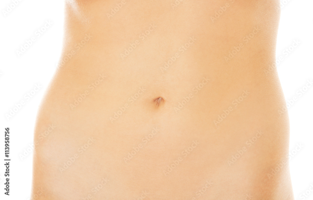Slim beautiful nude woman's belly