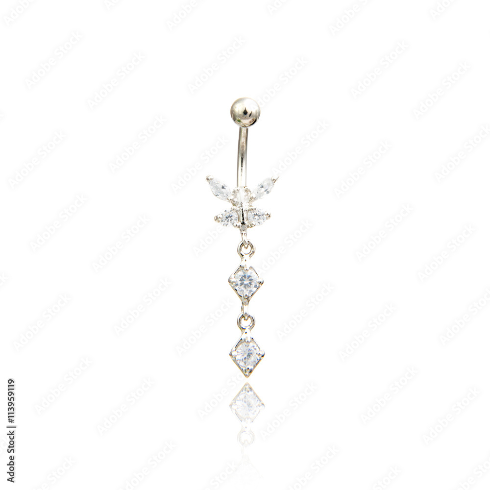 Diamond Piercing isolated on white Diamond Piercing isolated on white