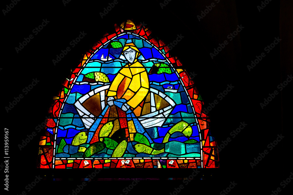 Fisherman in Stained Glass Fisherman in Stained Glass
