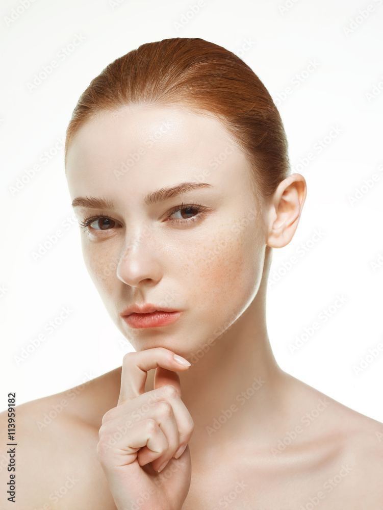 Emotional beauty portraits red-haired girl. Emotional beauty portraits red-haired girl.