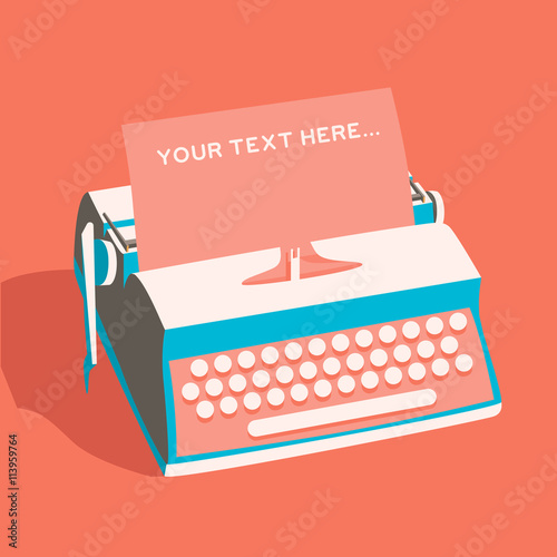 Vintage typewriter. Vector illustration. Isolated background