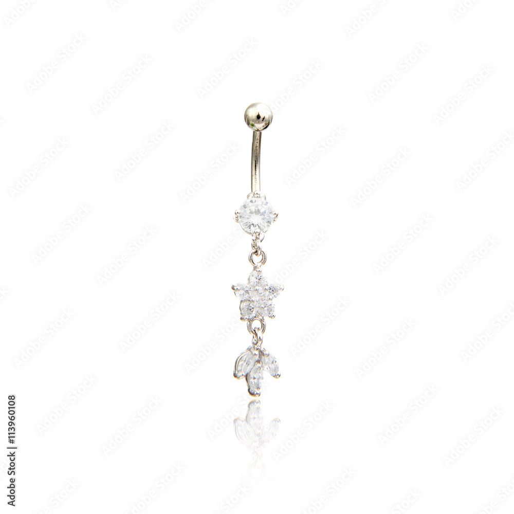 Diamond Piercing isolated on white Diamond Piercing isolated on white