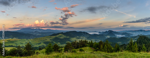 Fototapeta Pieniny - panorama z Wysokiego Wierchu
