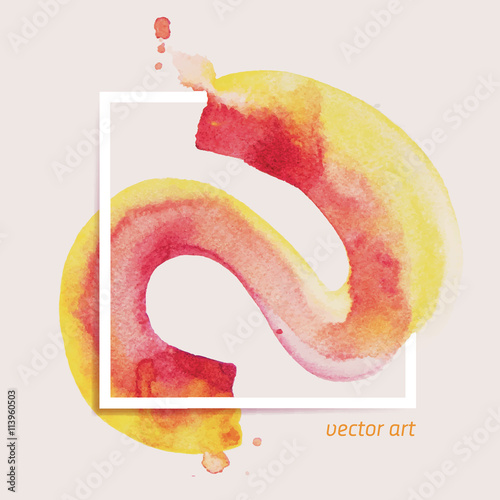 Watercolor, watercolor smear in the frame, vector stroke illustration, hand painted vector, perfect design elements