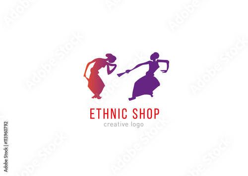 Logo ethnic shop. Dancing girls © Logomarket