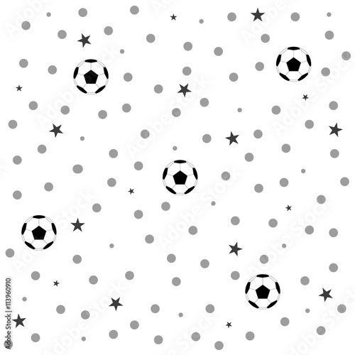Football Ball Star Polka Do...