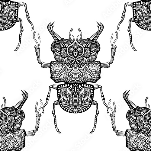 seamless pattern with beetle