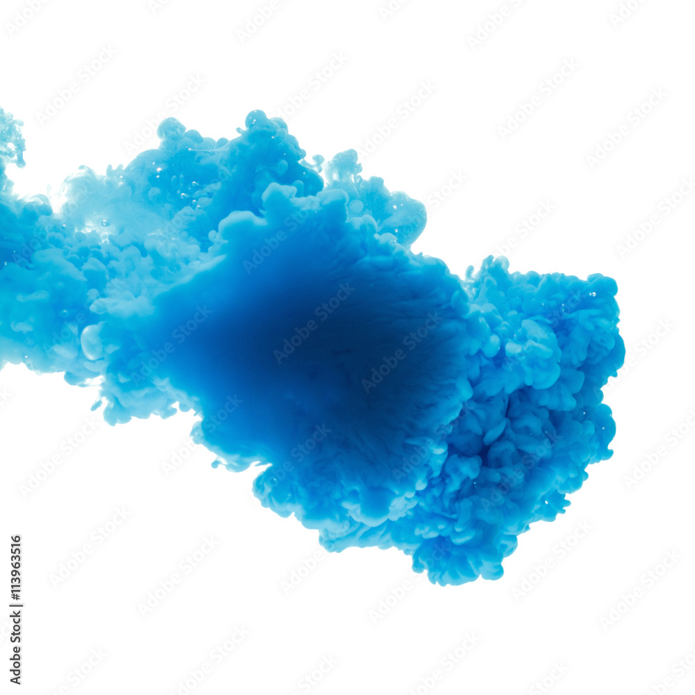 Color drop in water, photographed motion. Color drop in water, photographed motion.