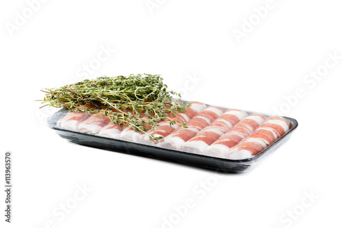 Slices of bacon closeup
