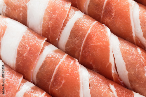 Slices of bacon closeup